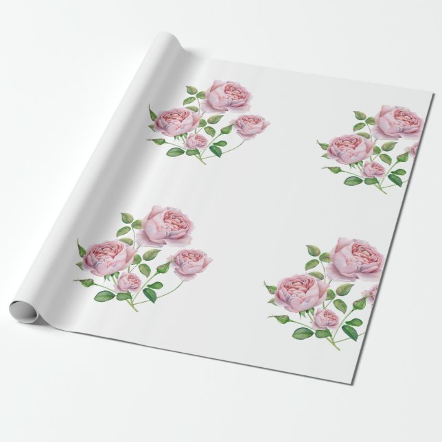 papel de regalo rosas a la acuarela geschenkpapier (Ungerollt)