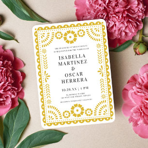 Papel jaune Picado inspiré Faire-part de mariage