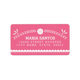 Papel Picado Adress Labels - Rosa Adressaufkleber