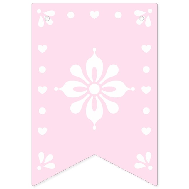 Papel Picado Baby shower rose Drapeaux (Deuxième drapeau)