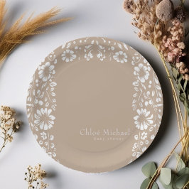 Papel Picado Babydusche Pappteller