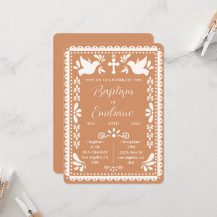 Papel Picado Baptême Parti Mexicain Invitation