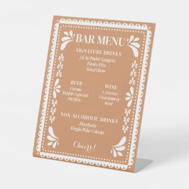 Papel Picado Bar Menu Mexican Fiesta Pedestal Sign Sockelschild