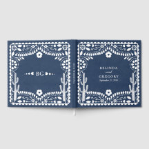 Papel Picado Boda Mexican Rustic Blue Wedding