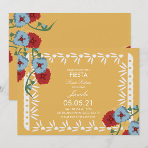 Papel Picado Botanische Fiesta Sweet 16 Mexikanisc Einladung