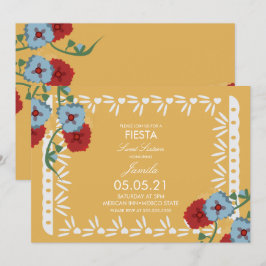 Papel Picado Botanisches Fiesta Süße 16 Mexikanisc Einladung