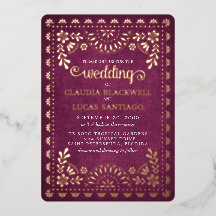 Papel Picado Burgunder Hochzeit