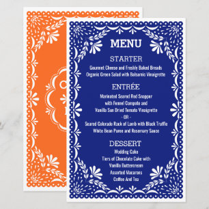Papel Picado Colorful Menu Mariage mexicain