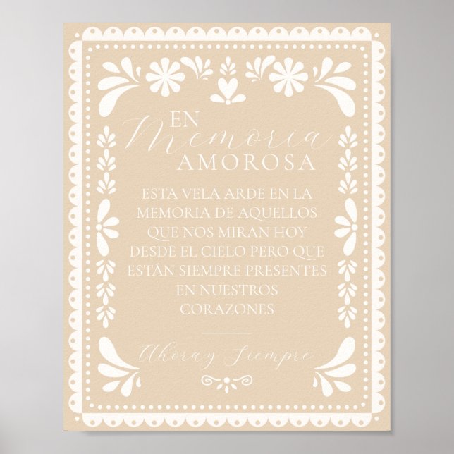 Papel Picado Esta Vela Arde Memoria Poster (Vorne)