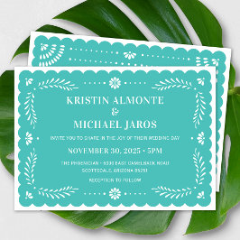 Papel Picado Faire-part de mariage mexicaine moder