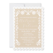 Papel Picado Faire-part de mariage neutre mexicain