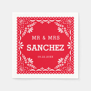 Papel Picado farbenfrohe mexikanische Hochzeitszei Serviette