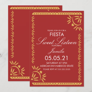 Papel Picado Fiesta Sweet 16 Mexikanischer Schmett Einladung