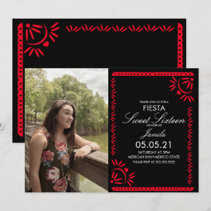 Papel Picado Fiesta Sweet 16 Mexikanisches Foto Einladung