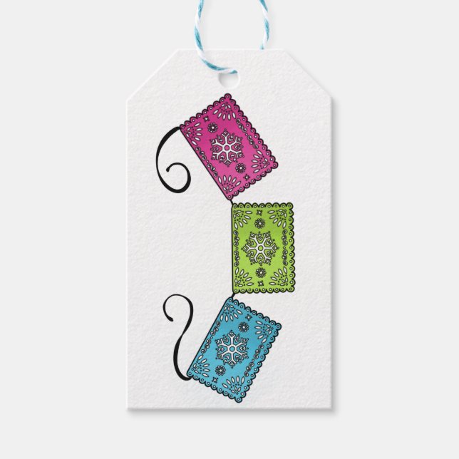 Papel Picado Geschenkanhänger (Vorderseite)