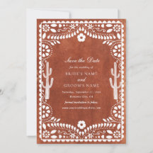 Papel Picado Hochzeit Mexikanisch Terrakotta Braun