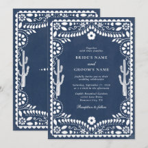 Papel Picado Hochzeit Mexikanische Rustikale Blaue