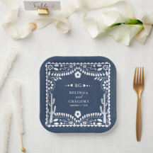 Papel Picado Hochzeit Mexikanische Rustikale Blaue