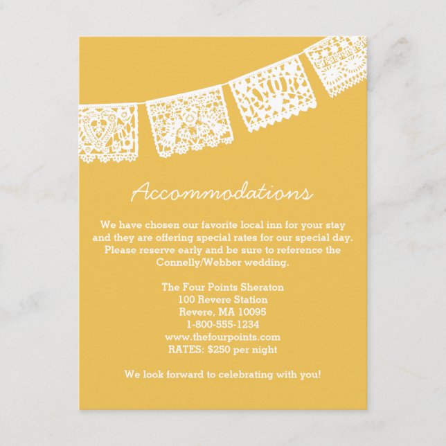 Papel Picado | Hochzeitskarte Begleitkarte (Vorderseite)