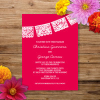 Papel Picado Hot Pink | Einladung zur Hochzeit