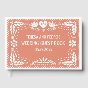 Papel picado inséparables pêche mariage livre d'or