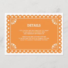 Papel Picado Insert Card - Orange