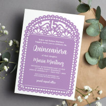 Papel Picado Inspiriert Lila Quinceanera Geburtsta