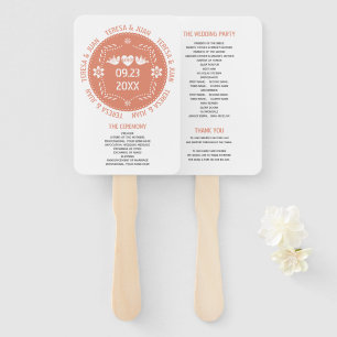 Papel picado liebt Vogelkorallenhochzeit Fächer
