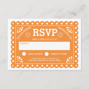 Papel Picado Mariage RSVP Orange