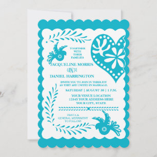 Papel Picado Mexican Fiesta Wedding Banner Theme Einladung