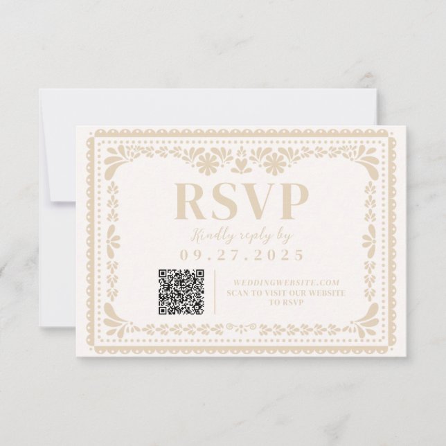 Papel Picado Mexican Neutral UAWG Response Card RSVP Karte (Vorderseite)