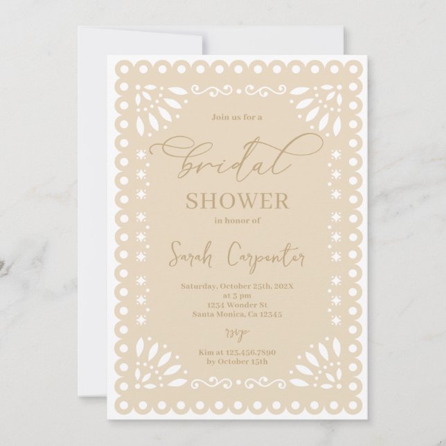 Papel Picado Mexican Theme Brautparty Einladung (Vorderseite)