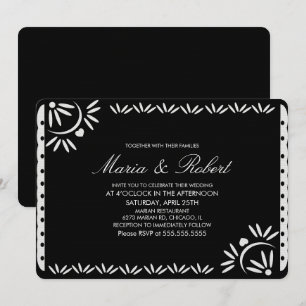 Papel Picado Mexikanische Botanische Hochzeit Schw Einladung
