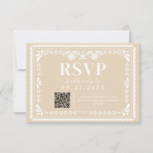 Papel Picado Mexikanische Neutrale RSVP Antwortkar Karte
