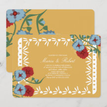 Papel Picado Mexiko Botanische Blumenfiesta Gelb
