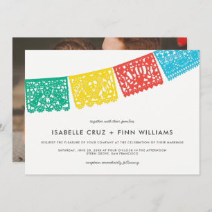 Papel Picado moderne FAIRE-PART DE MARIAGE