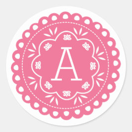 Papel Picado Monogram Stickers - Rosa