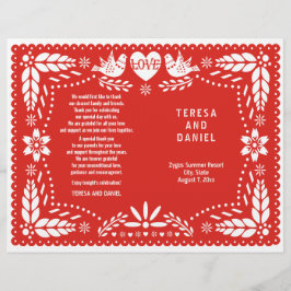 Papel Picado Rotes Hochzeitsprogramm