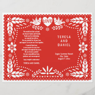 Papel Picado Rotes Hochzeitsprogramm