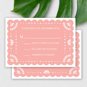 Papel Picado Style Mexican RSVP Card Karte