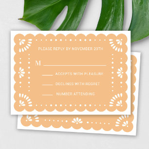Papel Picado Style Mexican RSVP Card Karte
