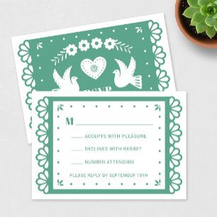 Papel Picado Style RSVP Card Karte