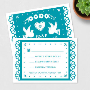 Papel Picado Style RSVP Card Karte