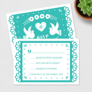 Papel Picado Style RSVP Card Karte