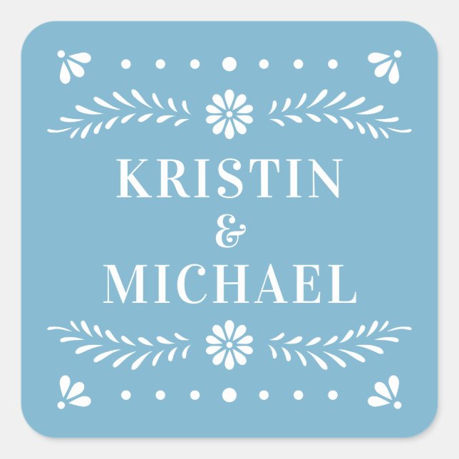 Papel Picado Style Wedding Sticker (Vorderseite)