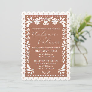 Papel Picado Terrakotta Mexikanische Hochzeitseinl Einladung
