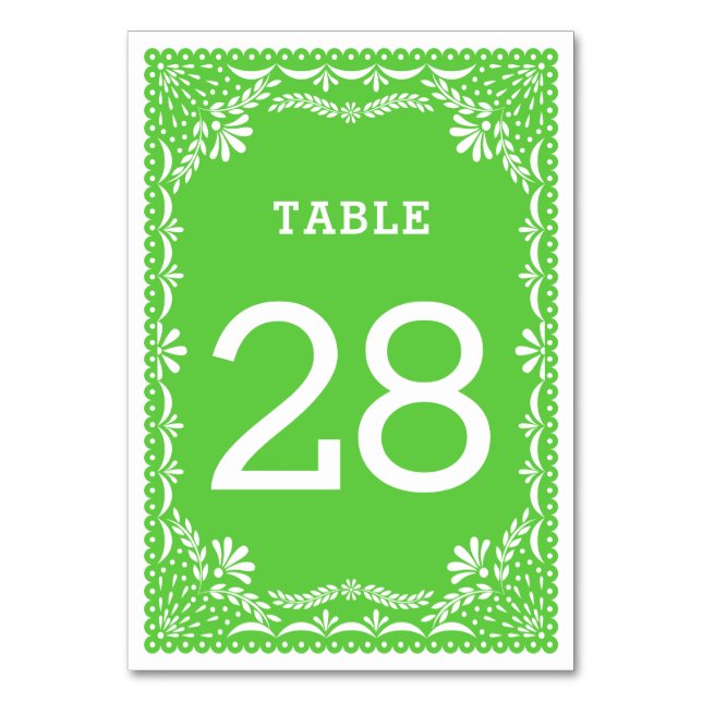 Papel Picado Tischnummer (Vorderseite)