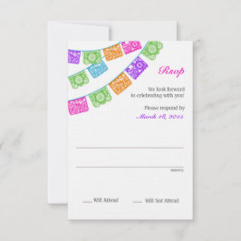 Papel Picado UAwg Multicolor RSVP Karte