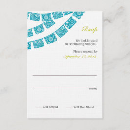 Papel Picado UAwg Wedding RSVP Karte