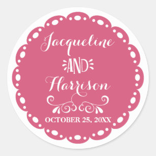 Papel Picado Umschlag Aufkleber Hot Pink Fiesta We